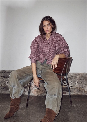 Musa check smock skjorte Wine HAUTE L\'AMITIÈ